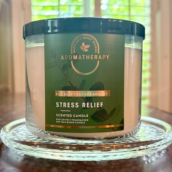 Set of 2, Bath & Body Works, Eucalyptus Spearmint Stress Relief 3 Wick Candle - Picture 1 of 5